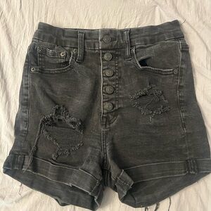 Aeropostale Black Jean Shorts Distressed High-Waisted